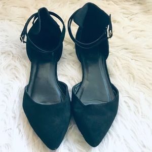 Black Charlotte Russe Flats with ankle strap
